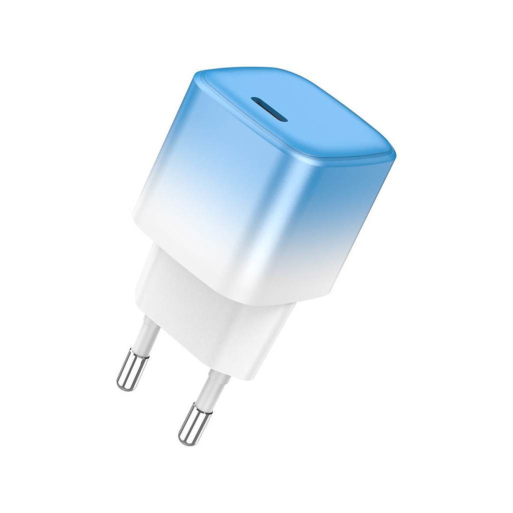 Зарядний пристрій HOCO C101A USB-C PD20W + cable USB-C to Lightning Ice Blue (6931474769381) - зображення 9