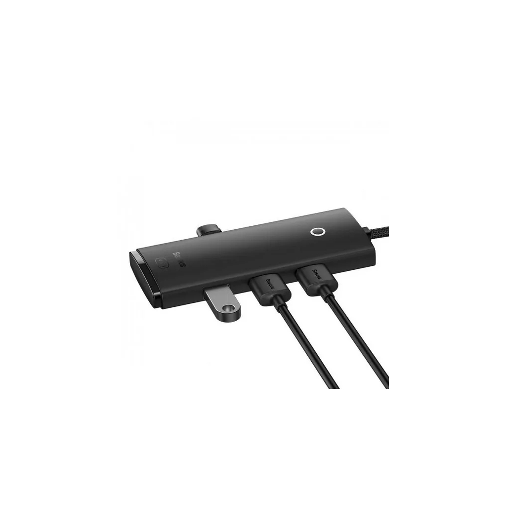 Концентратор Baseus USB 3.0 to 4xUSB 3.0 1.0m black (WKQX030101) - зображення 2