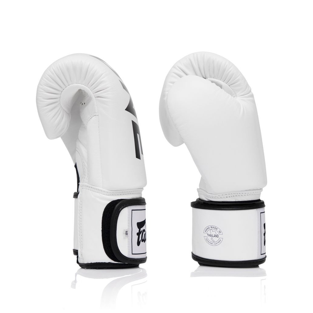 Боксерські рукавички Fairtex BGV1-ONE (натуральна шкіра) White 12 унцій (бинти в комплекті) (BGV1-ONE_12oz_White) - зображення 5