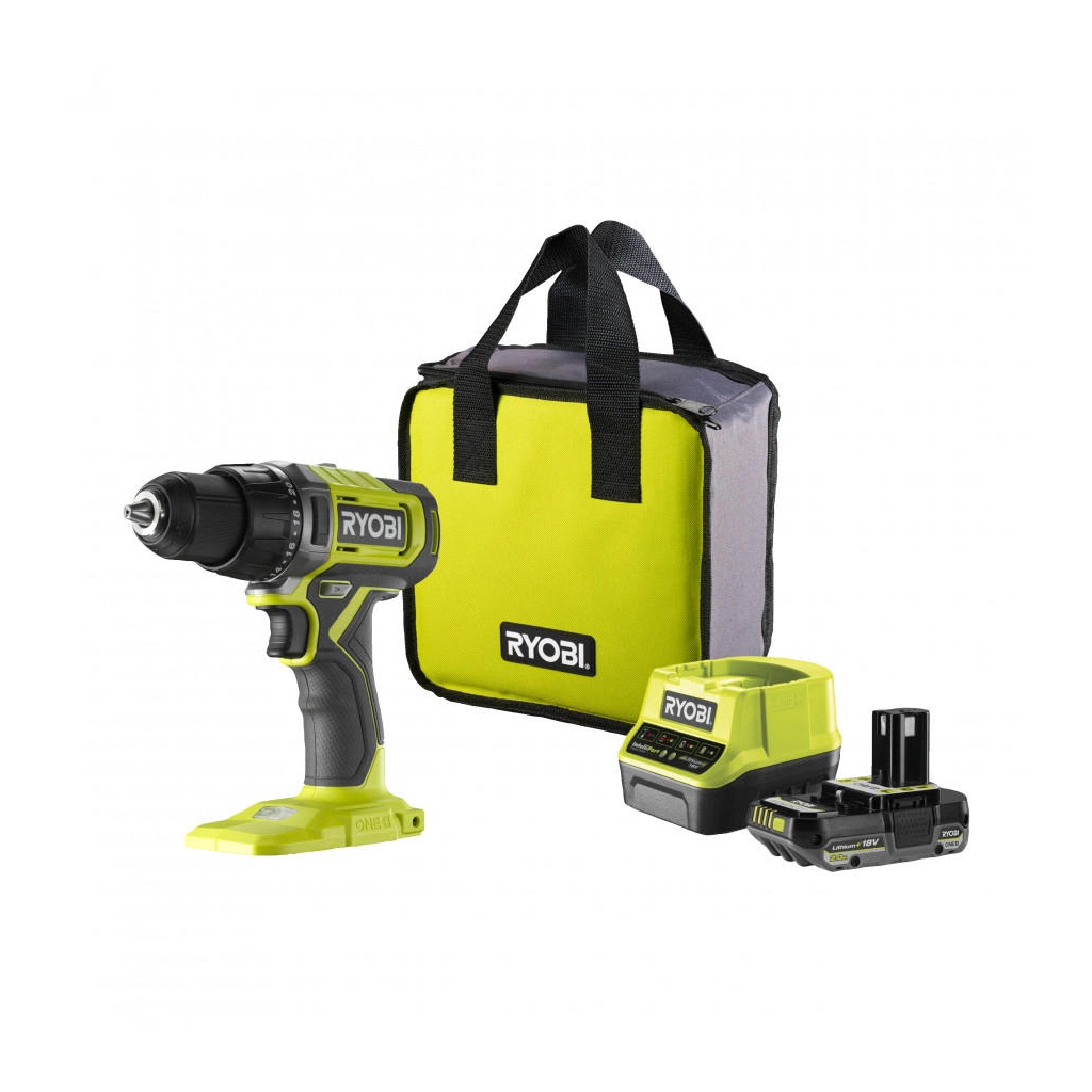 Шуруповерт Ryobi ONE+ RDD18-1C20S 18V, 1х2Ah, 52Нм, 450/1750об/хв, сумка (5133005519) - зображення 8