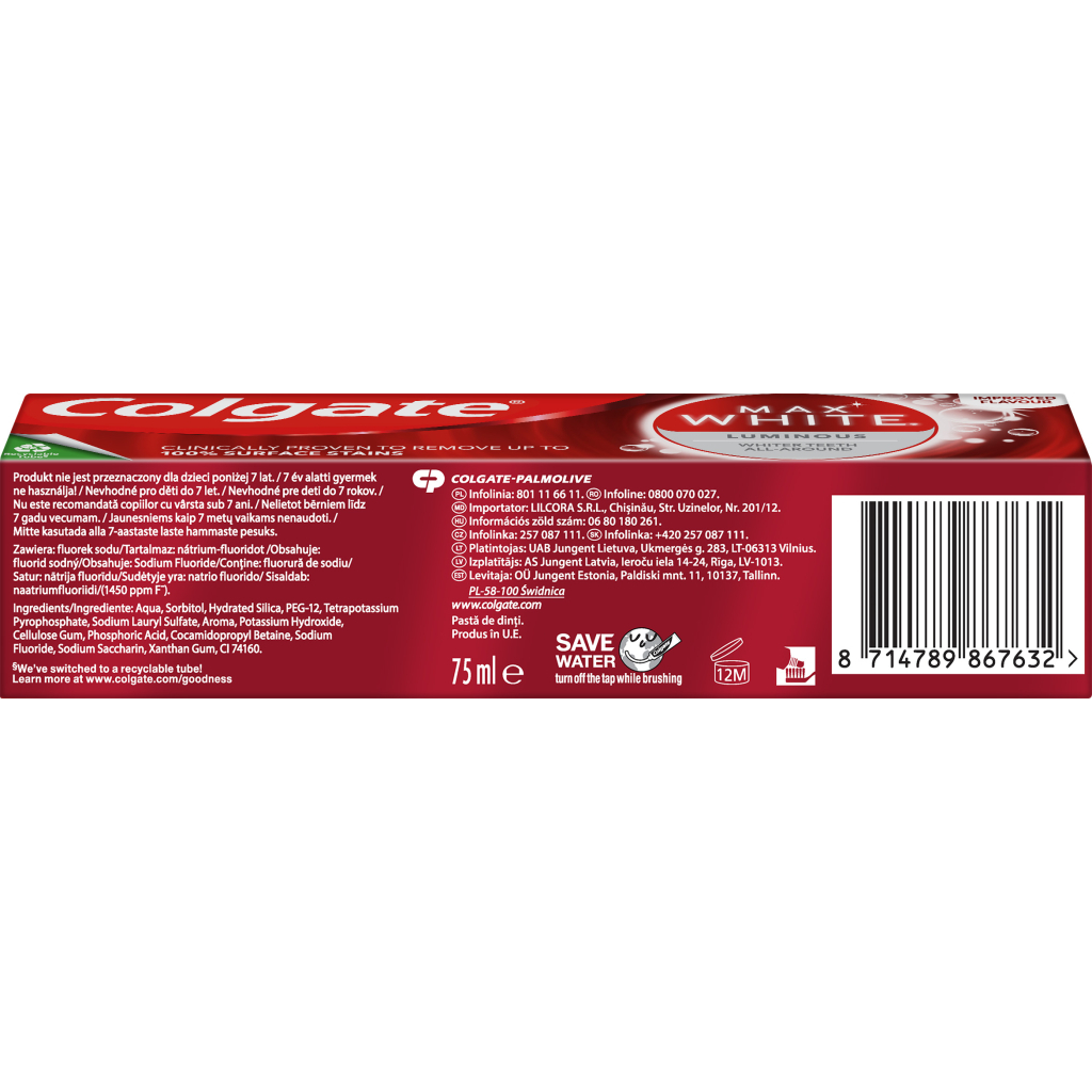 Зубна паста Colgate Max White Luminous 75 мл (8714789867632) - зображення 3