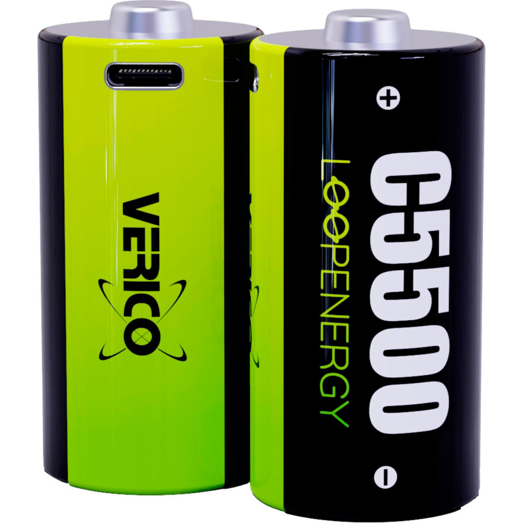 Акумулятор Verico C/R14 USB Type-C 3700mAh 1.5V Li-ion * 2 (LoopEnergy) (1BTOV-A4N0A2-NN) - зображення 1