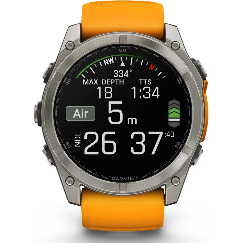 Смарт-годинник Garmin fenix 8 51mm, AMOLED, Saph, Ti/Bare/Grpht, SparkOrg/GrphtBd, (010-02905-11) - изображение 10