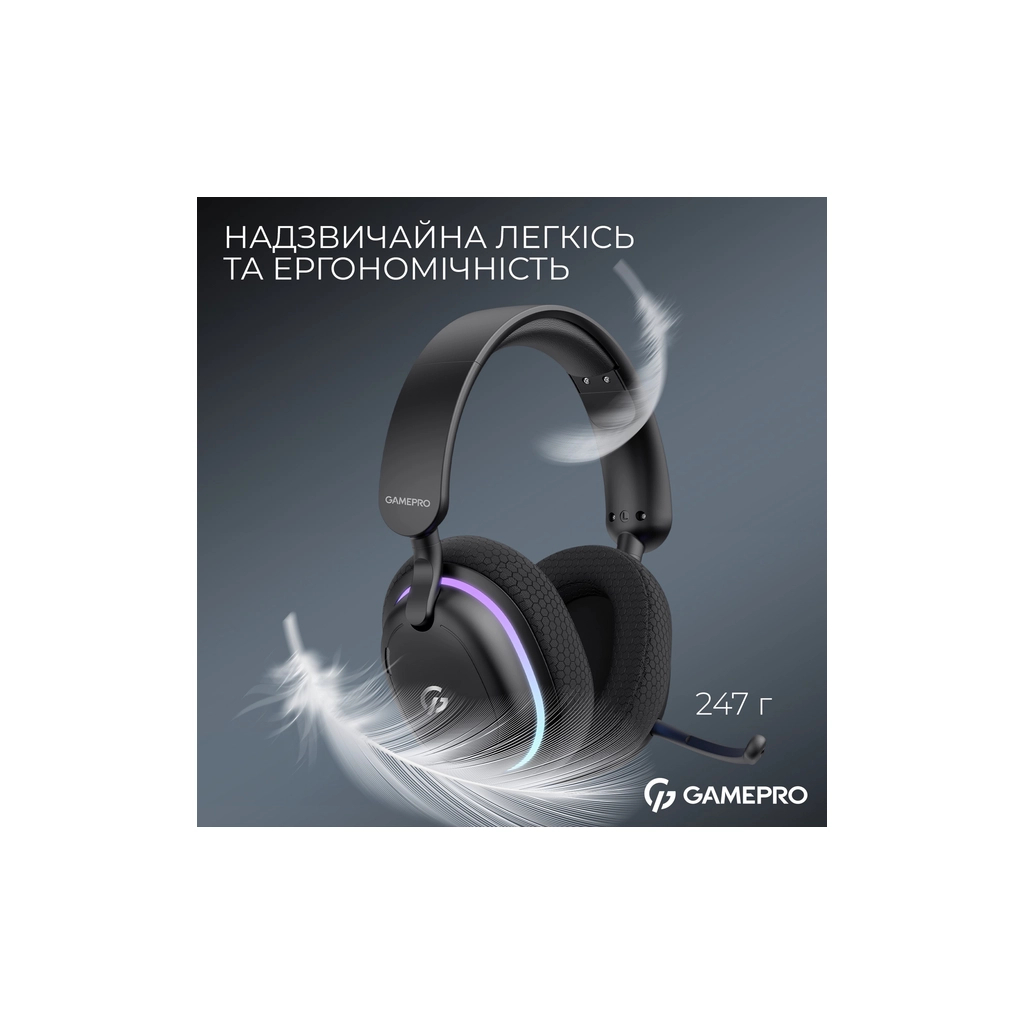 Навушники GamePro Asgard Bragi 7.1 RGB Tri-Mod Black (HSW250B) - зображення 6
