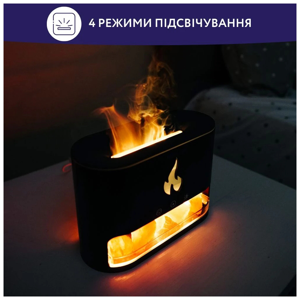 Зволожувач повітря Neor FLAME AROMA 25ML10 BK - зображення 5