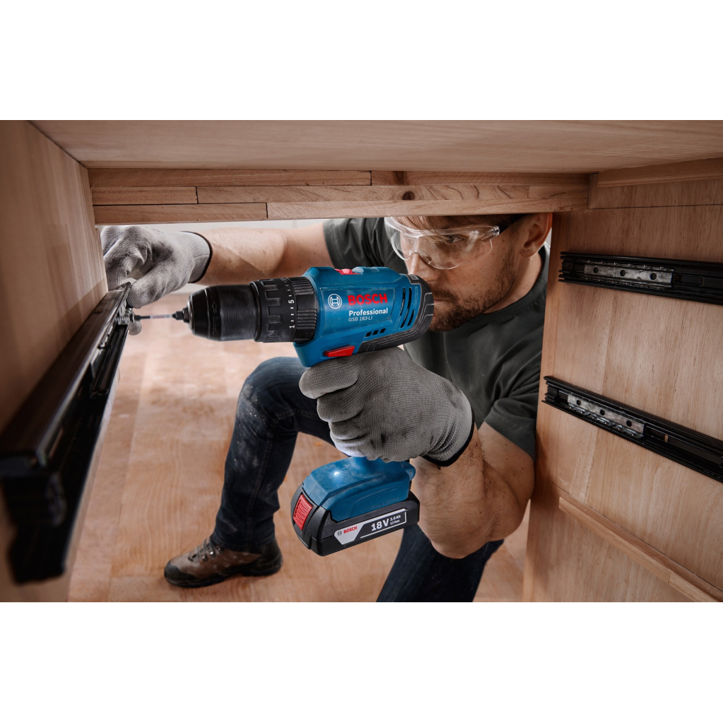 Шуруповерт Bosch GSB 183-LI 18V, 2х2Ah, 21-56Нм, 374-1815 об/хв, кейс, 1.2кг (0.601.9K9.100) - изображение 11