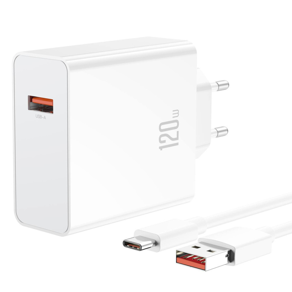 Зарядний пристрій XO L128 120W with cable Type-C white (XO-L128-WH) - зображення 1