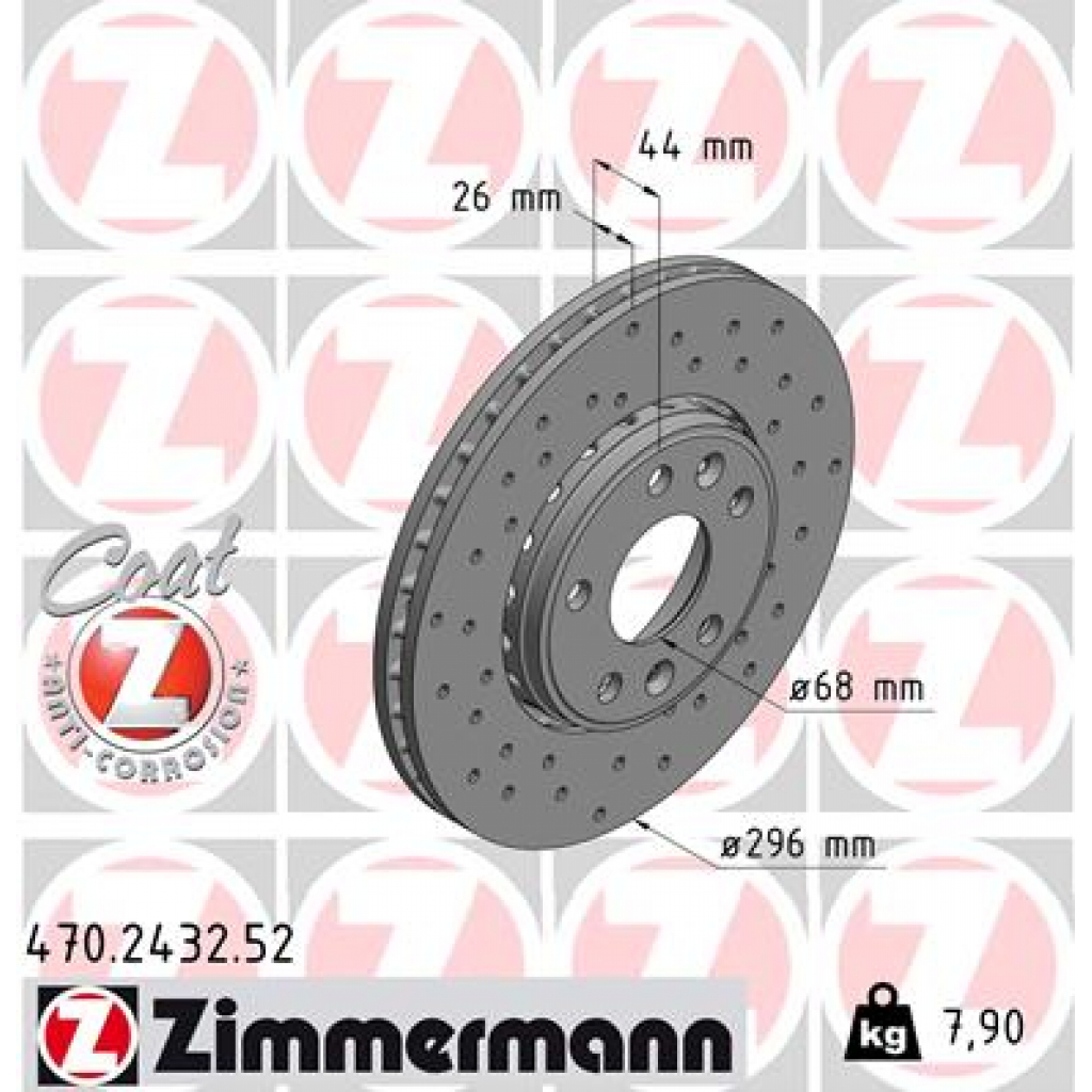Гальмівний диск ZIMMERMANN 470.2432.52 - зображення 1