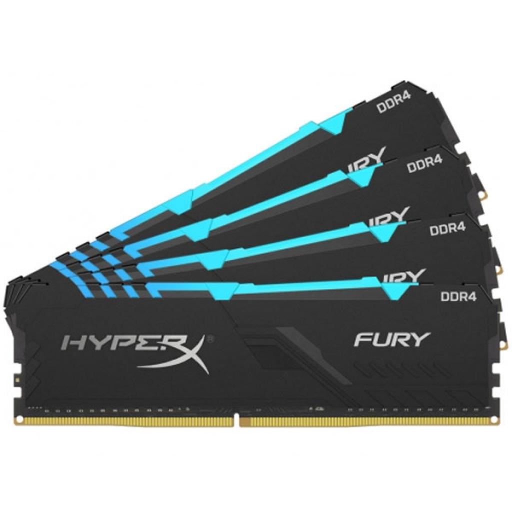 Модуль пам'яті для комп'ютера DDR4 64GB (4x16GB) 3466 MHz HyperX Fury RGB Kingston Fury (ex.HyperX) (HX434C17FB4AK4/64) - зображення 1
