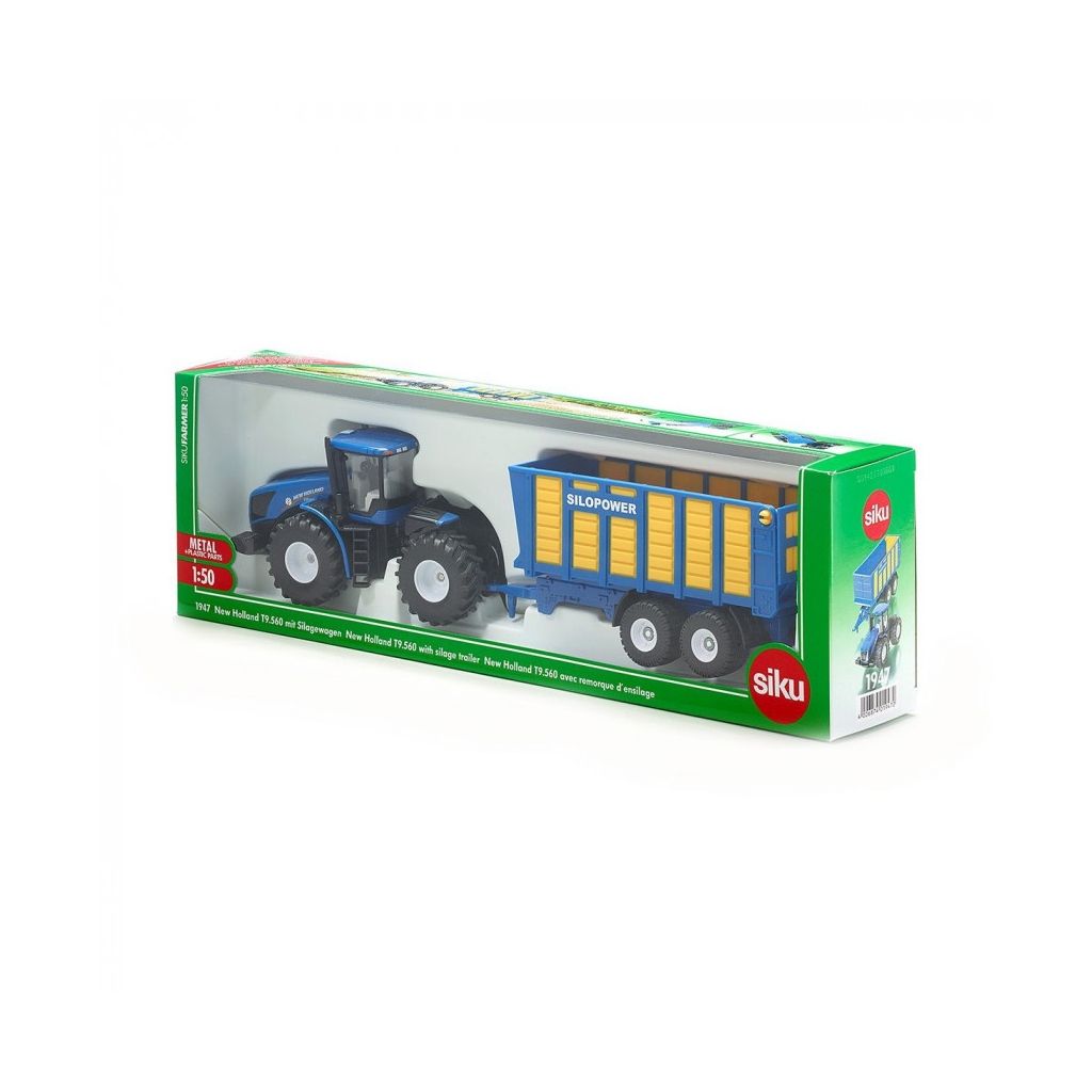 Спецтехніка Siku Трактор New Holland T9.560 з причепом (6000481) - зображення 1