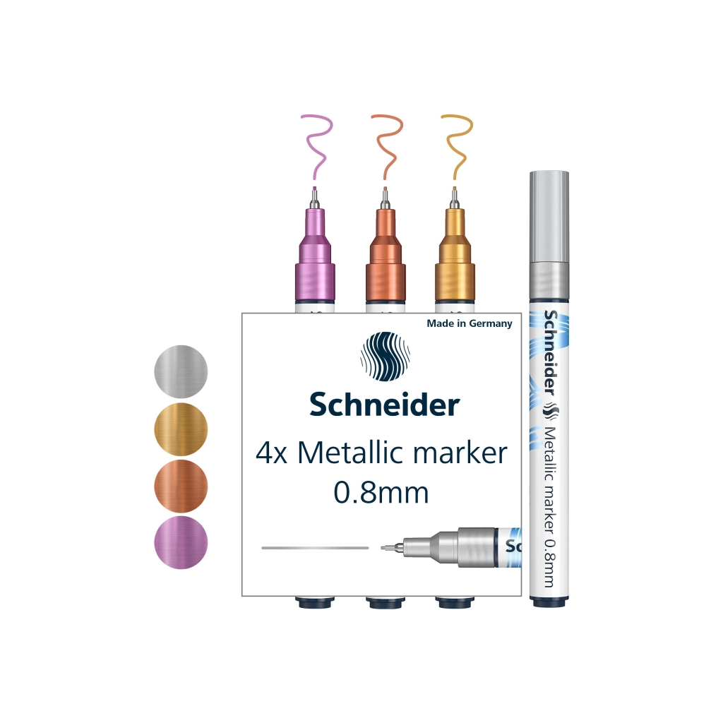 Набір маркерів Schneider металік Paint-It 0,8 мм 4 шт (ML01011501) - picture 4