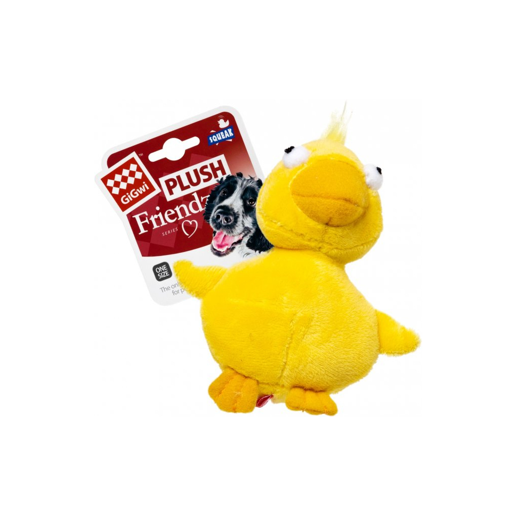 Іграшка для собак GiGwi Plush Качка з пищалкою 11 см (75020) - зображення 2