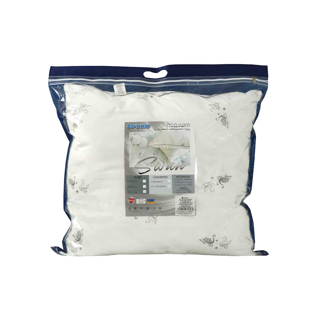 Подушка Руно зі штучного лебединого пуху Silver Swan 70х70 см (313.52_Silver Swan) - изображение 4