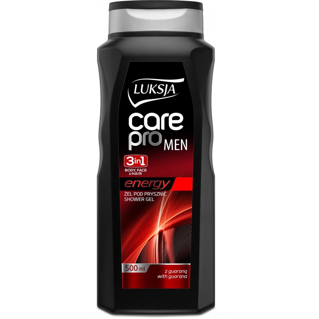Гель для душу Luksja Care Pro Men 3 in 1 Energy 500 мл (5900998006648) - изображение 1