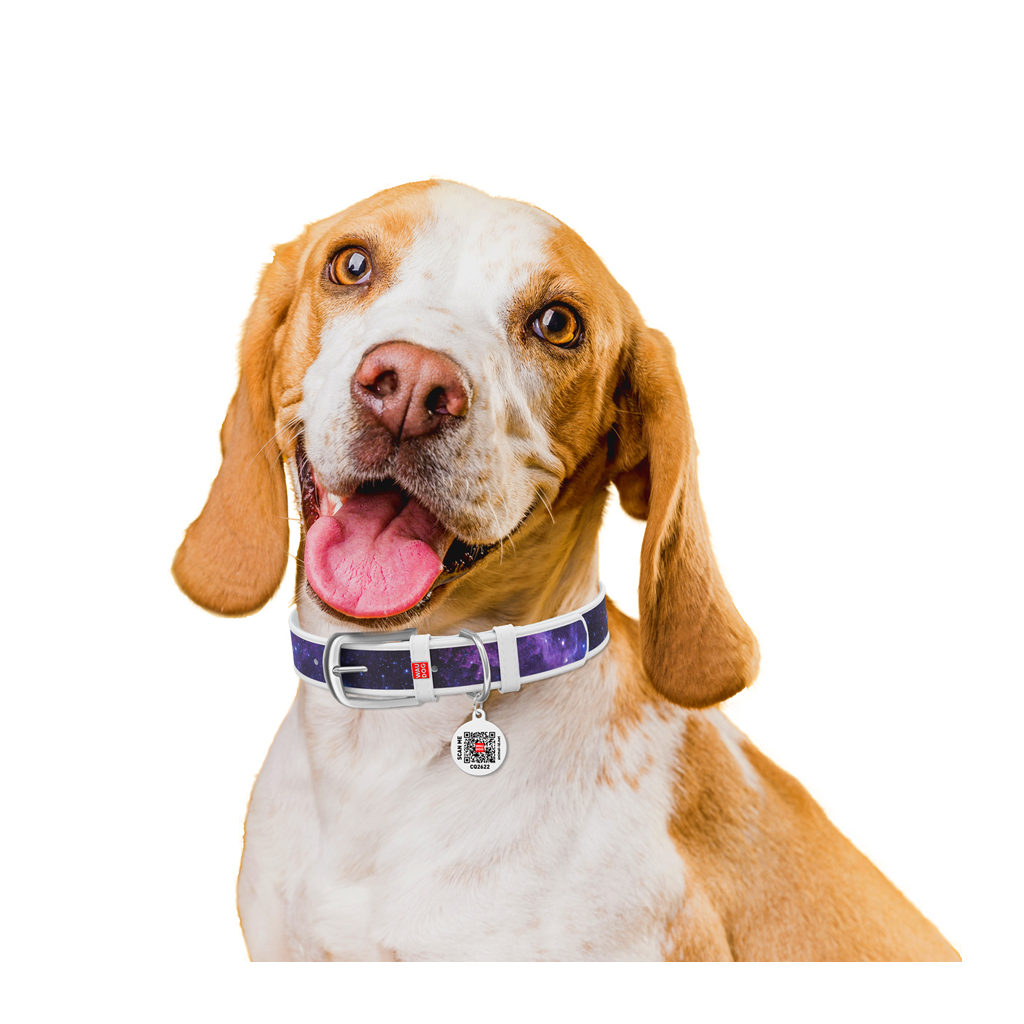 Нашийник для тварин WAUDOG Design з QR-паспортом "NASA21" Ш 20 мм Д 29-38 см білий (3604-0148-15) - зображення 4