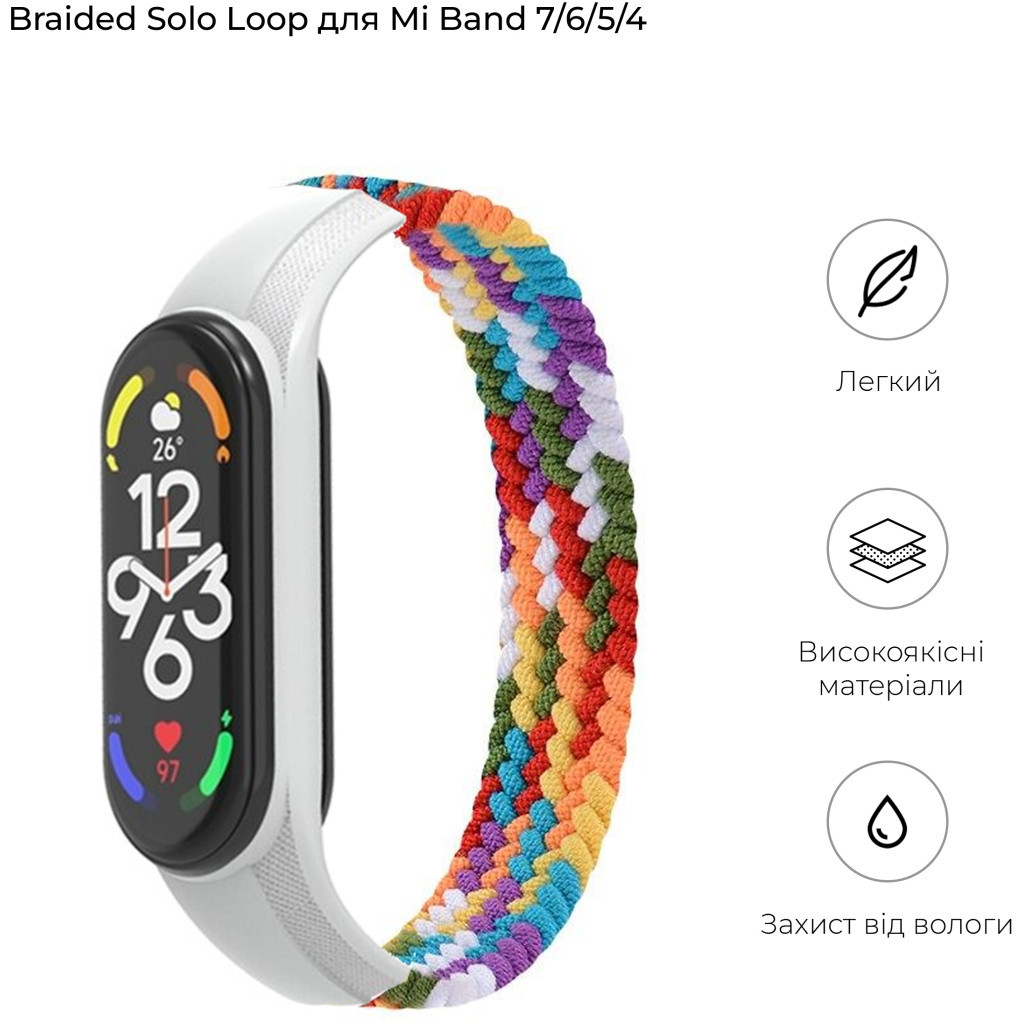 Ремінець до фітнес браслета Armorstandart Braided Solo Loop для Xiaomi Mi Band 7/6/5/4 Pride Edition size L (ARM64939) - зображення 2
