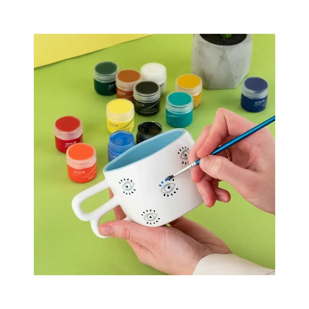 Акрилові фарби Kite Creative 12 кольорів, 20 мл (K-275) - изображение 5
