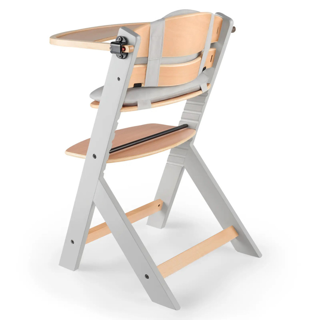 Стілець для годування Kinderkraft Enock Gray Wood з подушкою (5902533917259) - зображення 6