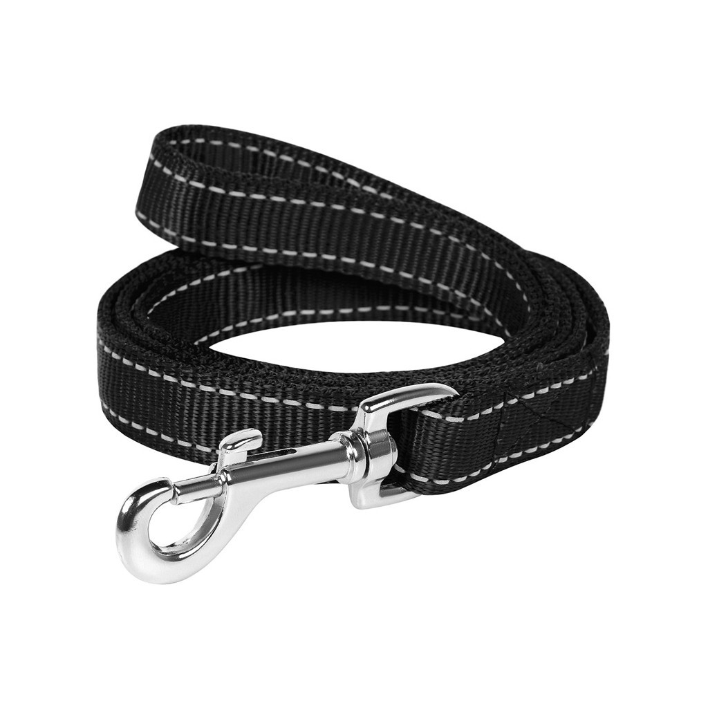 Повідець для собак Dog Extreme з нейлону подвійний Ш 25 мм Д 122 см чорний (42991) - зображення 2