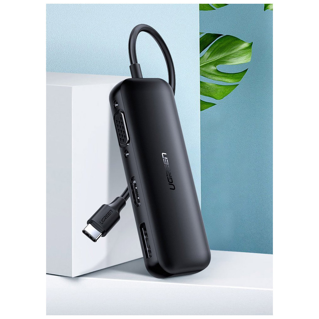 Перехідник USB2.0 Type-C to VGA V1.2/HDMI V2.0b/DP V1.2a CM260 black Ugreen (60568) - изображение 2