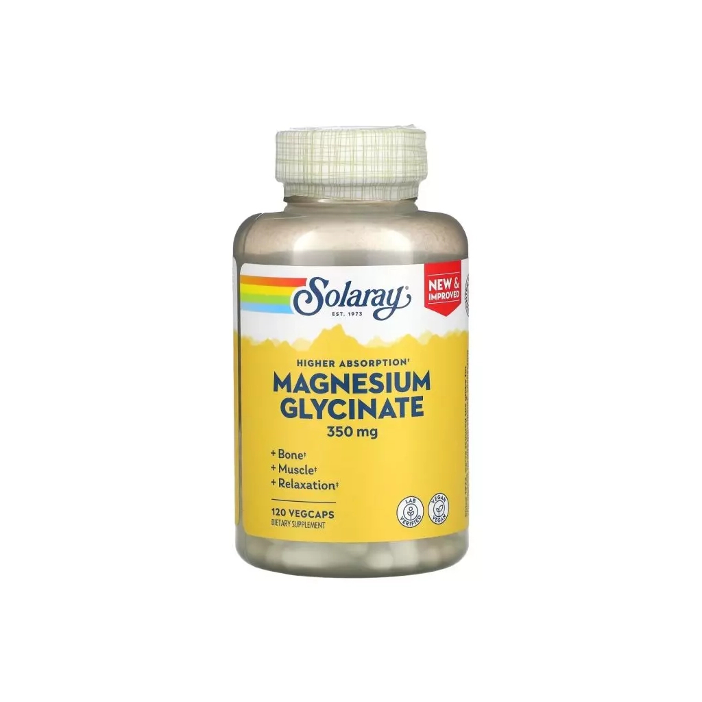 Мінерали Solaray Магній Гліцинат високої засвоюваності, 350 мг, High Absorption M (SOR-54901) - изображение 1