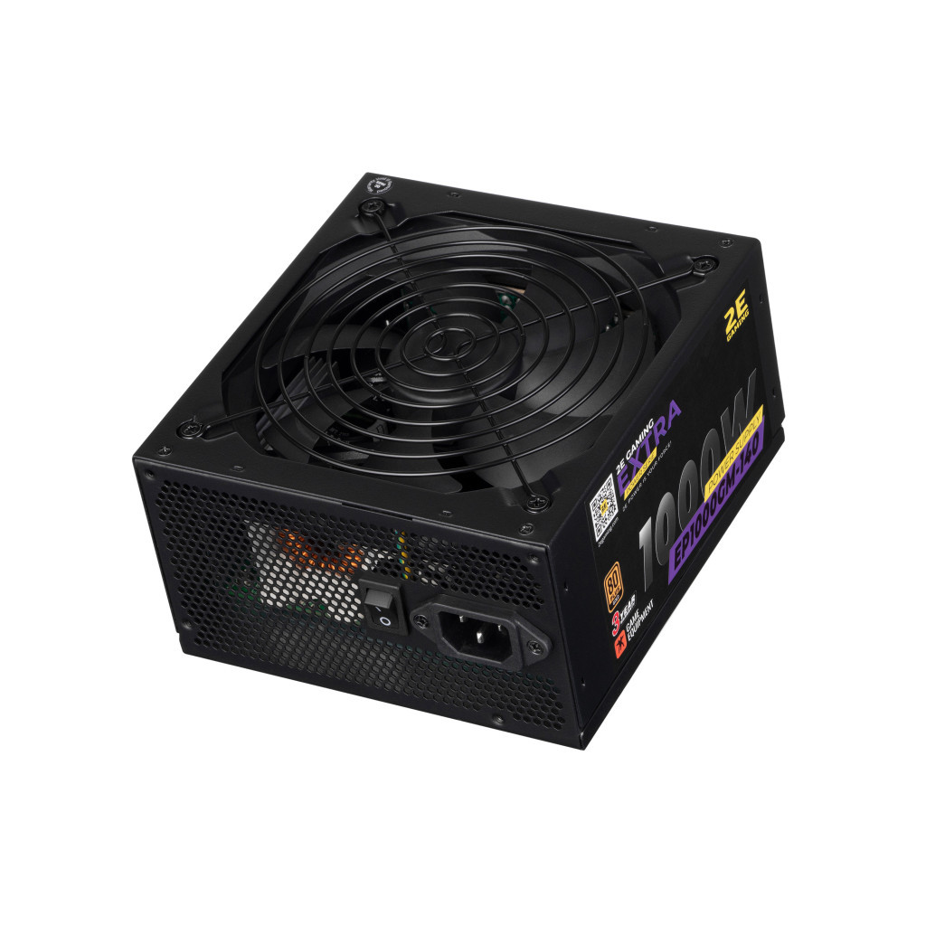 Блок живлення 2E GAMING EXTRA POWER (1000W), >90, 80+ Gold, 140mm, 1xMB 24pin(20+4), 2xCPU 8pin(4+4), 4xMolex, 6x (2E-EP1000GM-140) - зображення 4