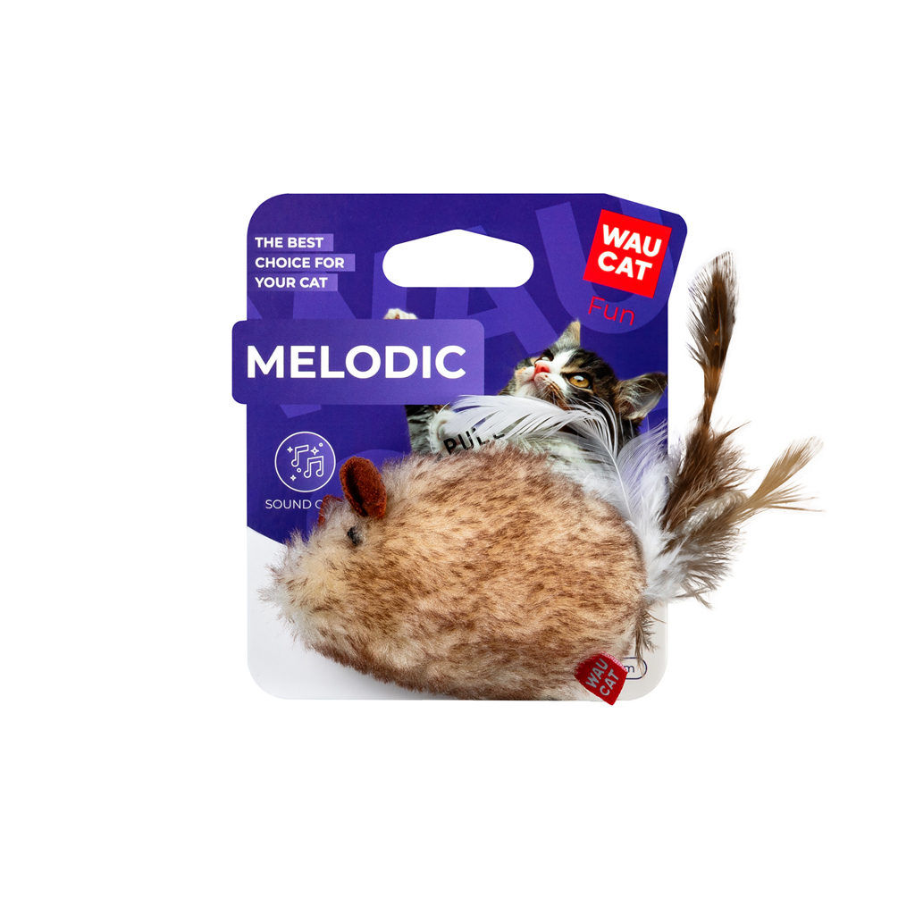 Іграшка для котів Waucat Fun Melodic Мишка зі звуковим чіпом 13 см (7512) - зображення 2