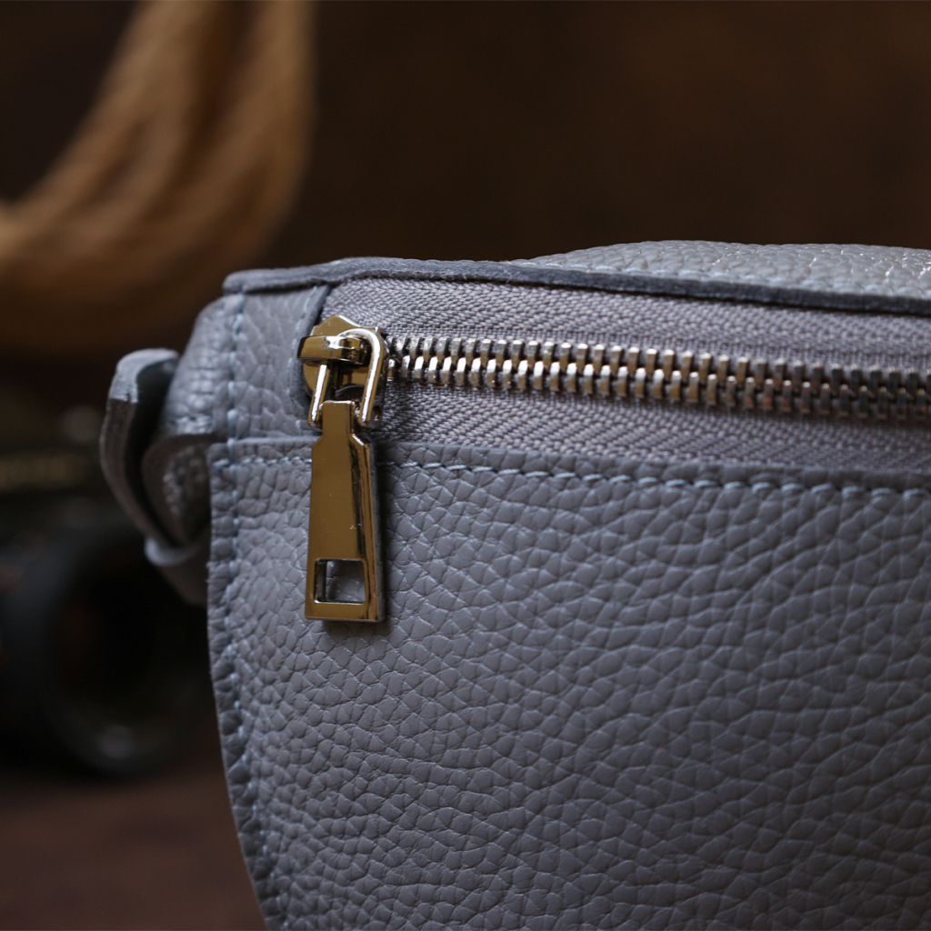 Сумка Shvigel Бананка з натуральної шкіри Сіра (16379) - зображення 9