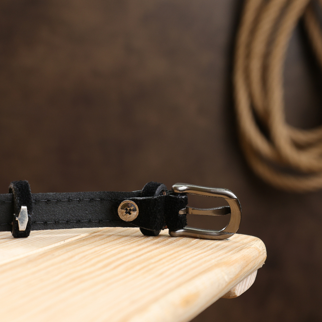 Ремінь Vintage Замшевий жіночий Чорний (20772) - зображення 9