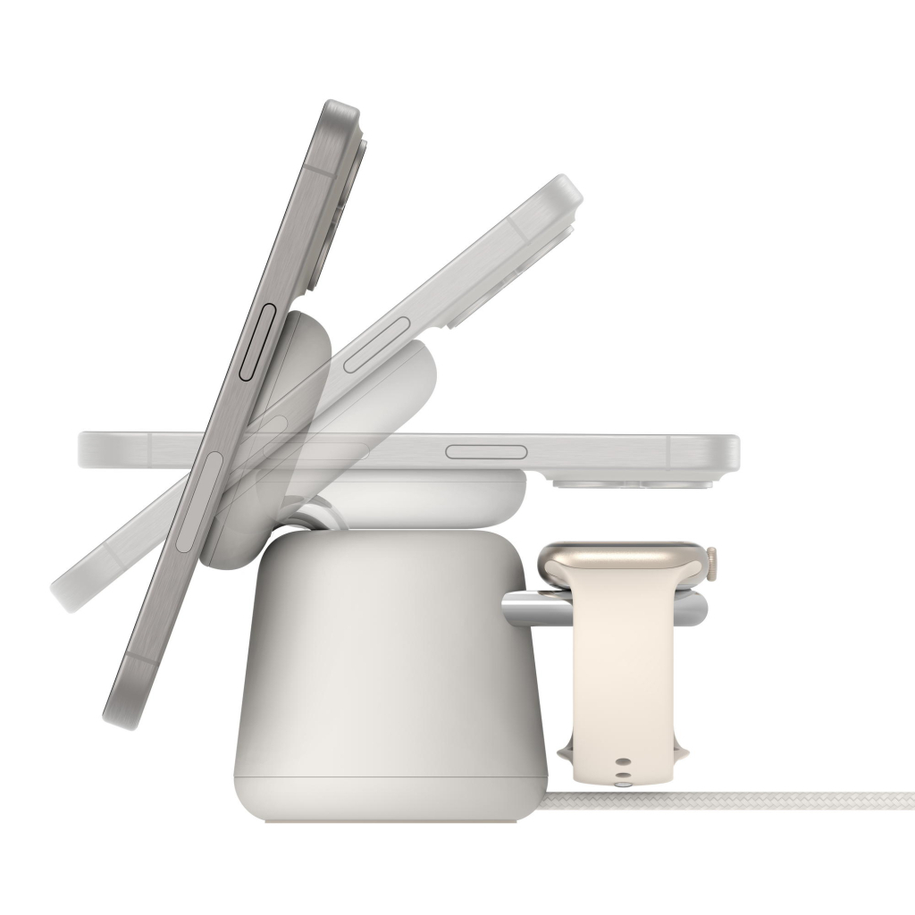 Зарядний пристрій Belkin 2in1 MagSafe iPhone/Watch/AirPods Sand Mass (WIZ020VFH37) - зображення 9