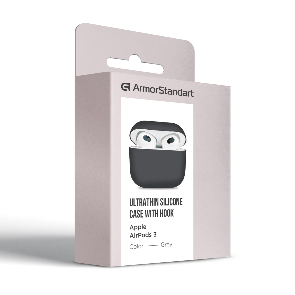 Чохол для навушників Armorstandart Ultrathin Silicone Case для Apple AirPods 3 Lavander Grey (ARM60298) - зображення 3