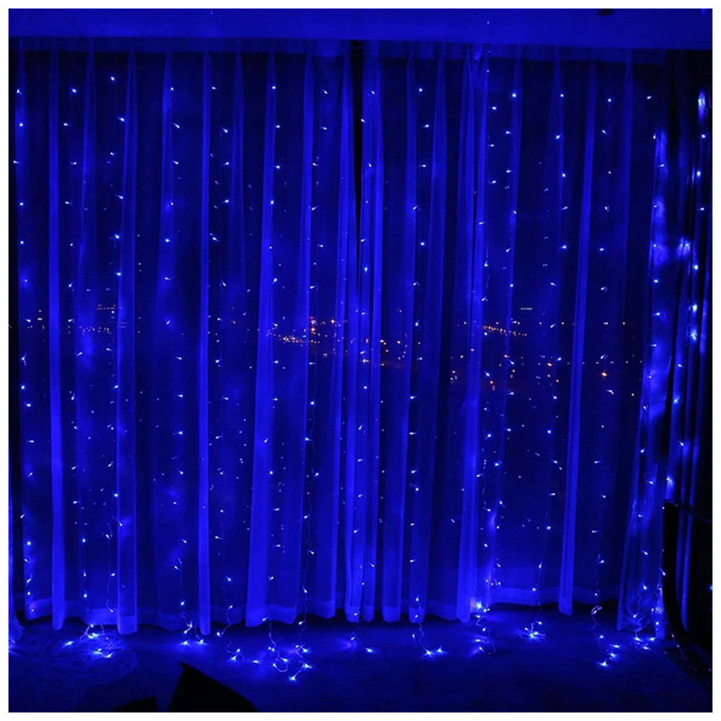 Гірлянда ColorWay штора водоспад 3x3м 300LED 220V синя (CW-GW-300L33VWFBL) - зображення 7
