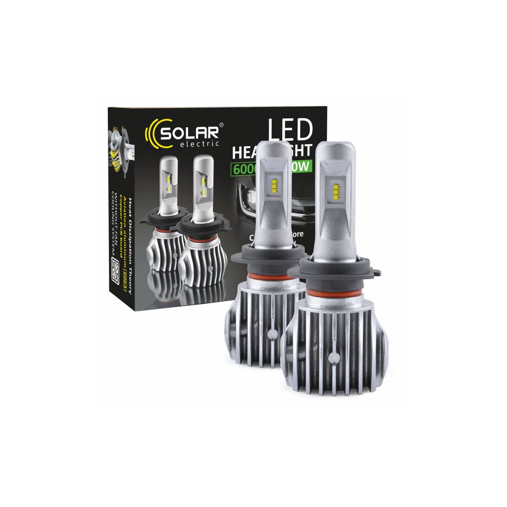 Автолампа SOLAR H7 CANBUS 12/24V 6500K 6000Lm 50W Cree Chip 1860 (8607) - изображение 6