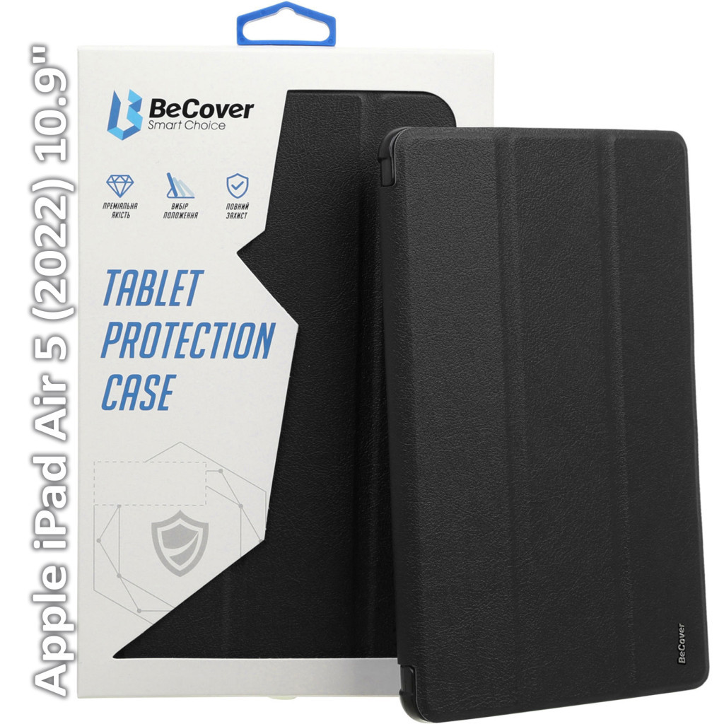 Чохол до планшета BeCover Tri Fold Hard Apple iPad Air (4/5) 2020/2022 10.9" Black (709661) (709661) - зображення 1
