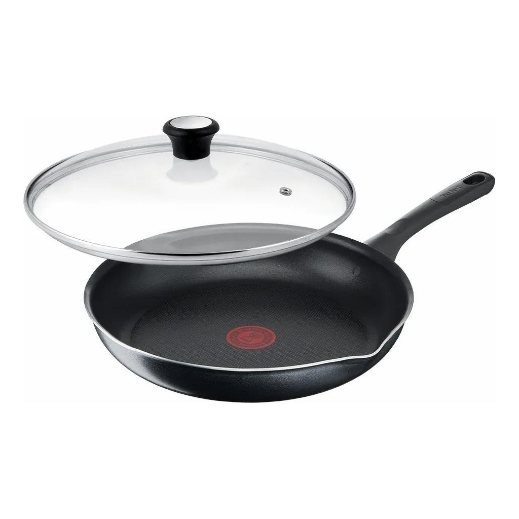 Сковорода Tefal Day by Day 24 см, з кришкою, алюміній, бакеліт, скло, чорний (B5580423UA) - зображення 1