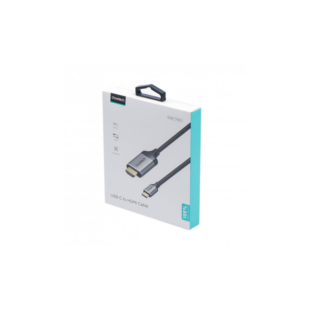 Кабель мультимедійний USB-C to HDMI 1.8m 4K 60Hz Choetech (CH0021-BK) - зображення 11