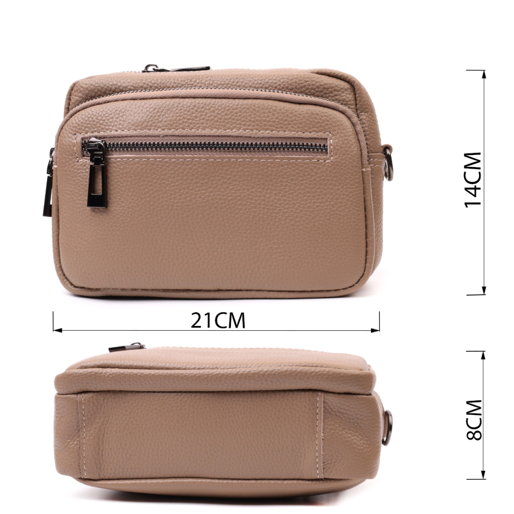 Сумка Vintage Жіноча з накладною кишенею з натуральної шкіри Бежева (22638) - зображення 3