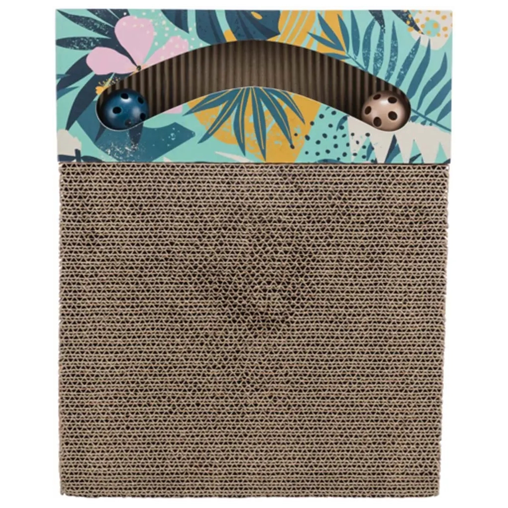 Дряпка (кігтеточка) для котів Trixie картонна з м'ячиками та м'ятою 38×5×30 см (4011905480060) - зображення 3