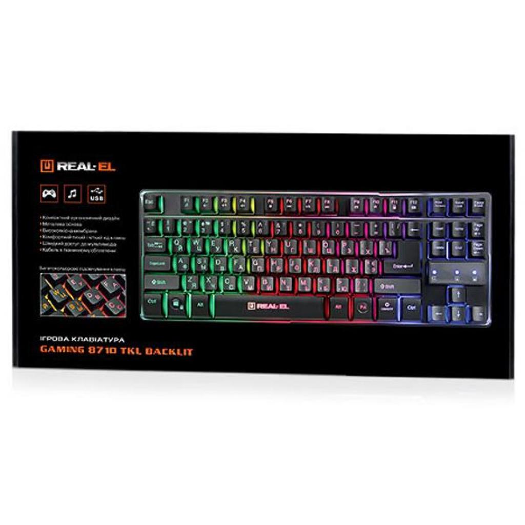 Клавіатура REAL-EL 8710 Gaming TKL Backlit, black - зображення 3