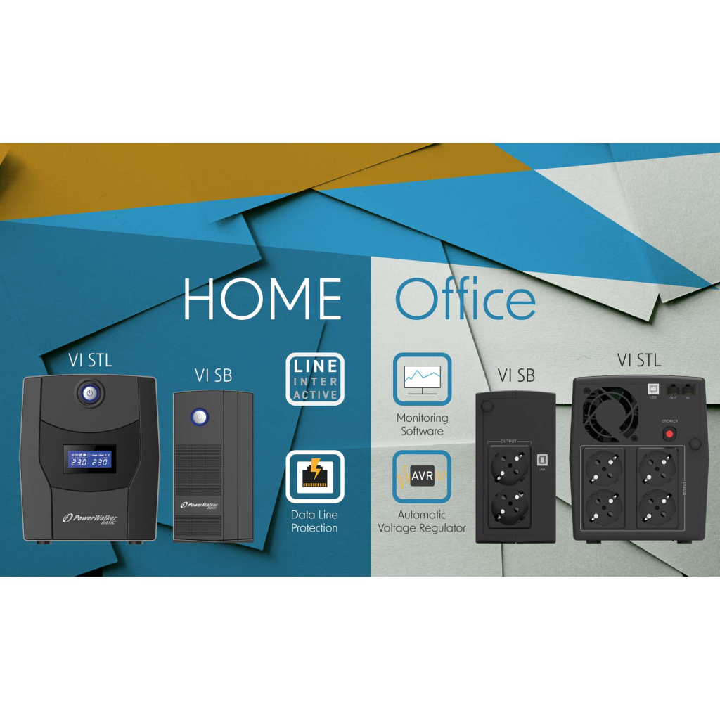 Пристрій безперебійного живлення PowerWalker Basic VI 800 STL (10121073) - зображення 4