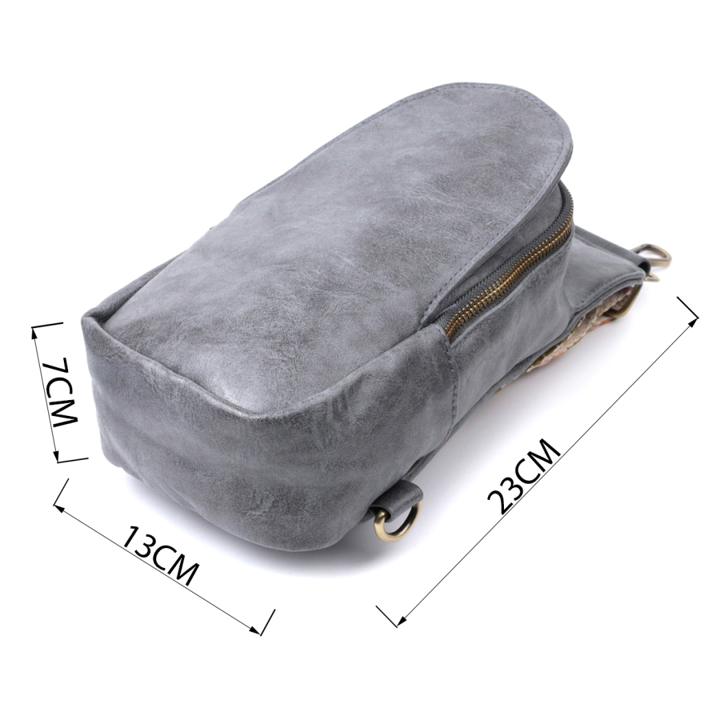 Сумка Vintage Через плече з екошкіри Сіра (22792) - зображення 3