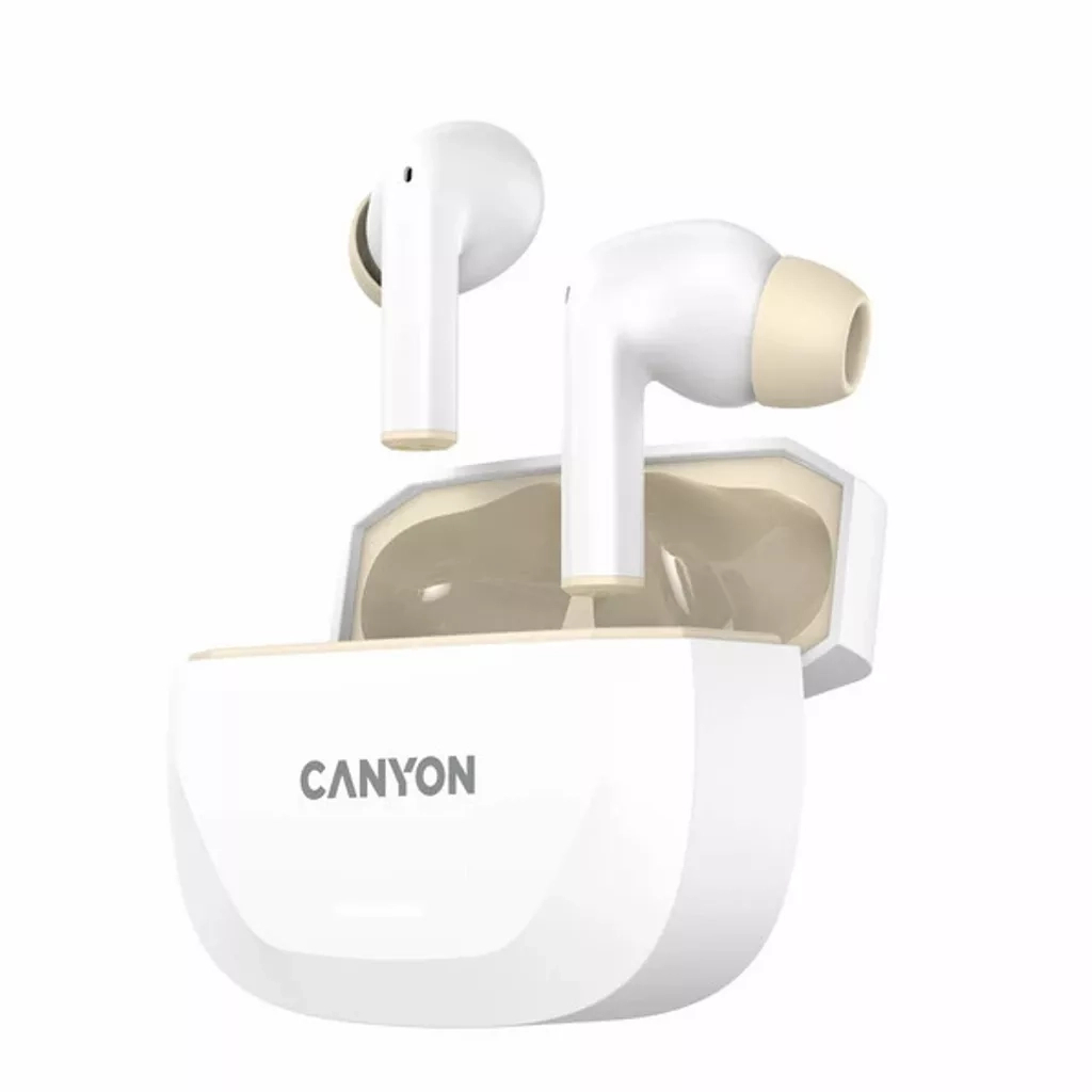 Навушники Canyon Hexagon 7 TWS ANC+ENC Wireless Charge White/Beige (CNS-TWS7WB) - зображення 3