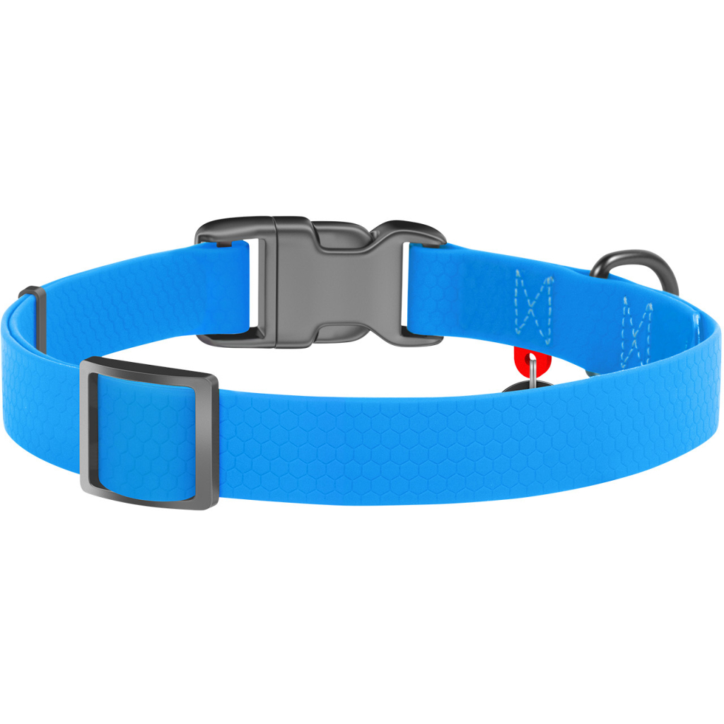 Нашийник для тварин WAUDOG Waterproof з QR паспортом Ш 25 мм Д 34-49 см блакитний (27722) - зображення 2