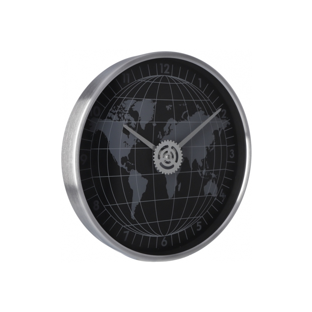 Настінний годинник Optima World металевий, чорний (O52092) - зображення 2