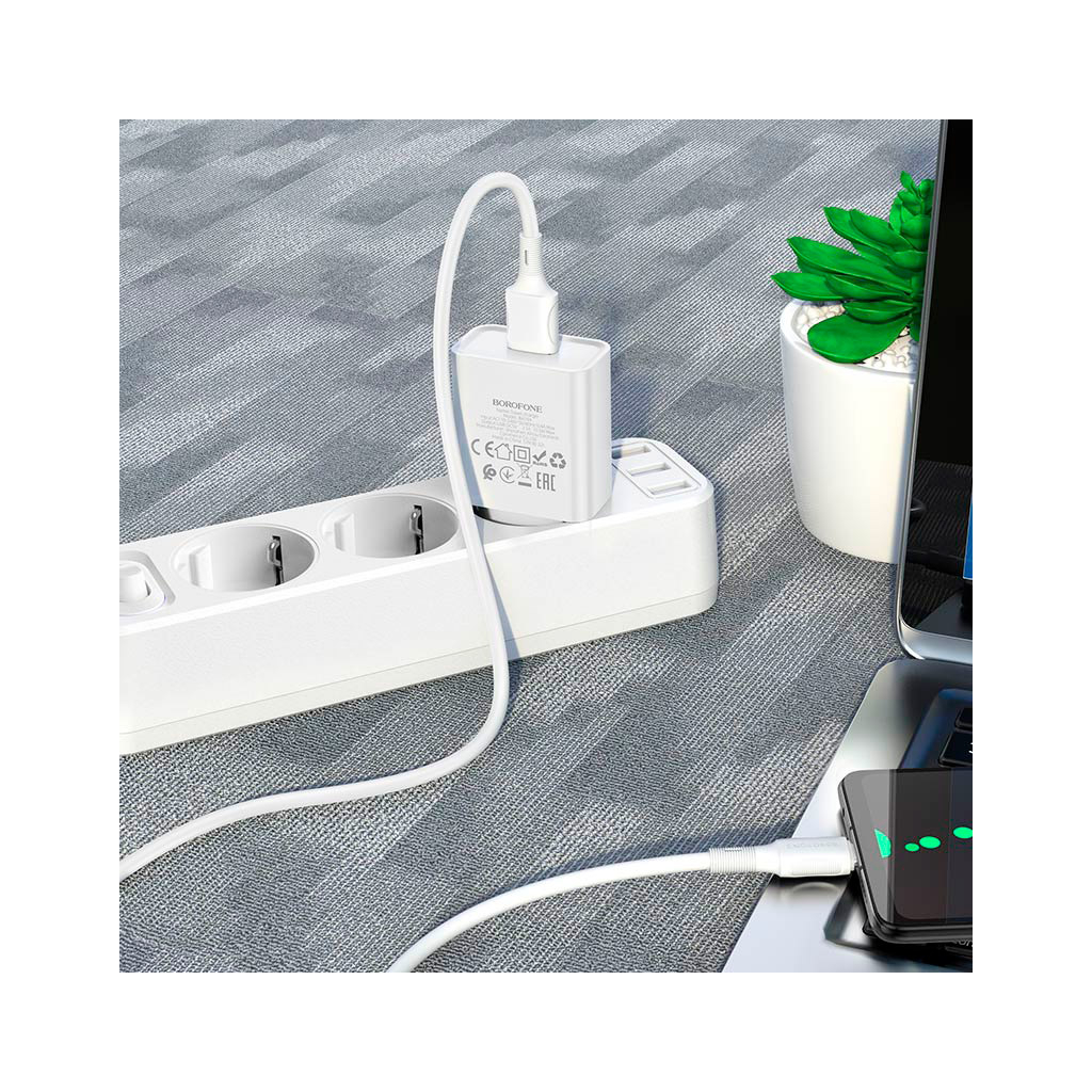 Зарядний пристрій BOROFONE BA74A Aspirer charger set(Micro) White (BA74AMW) - зображення 6