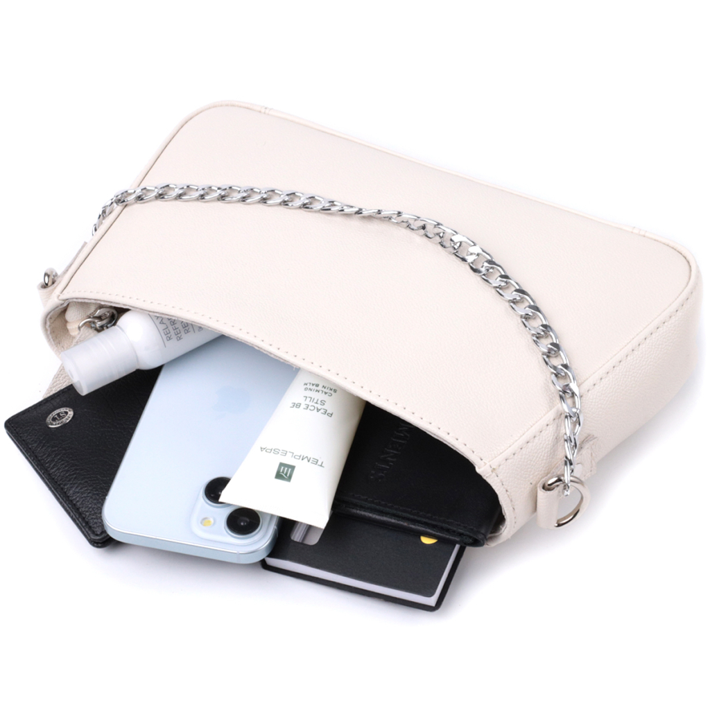 Сумка Shvigel З натуральної шкіри Бежева (22835) - зображення 8