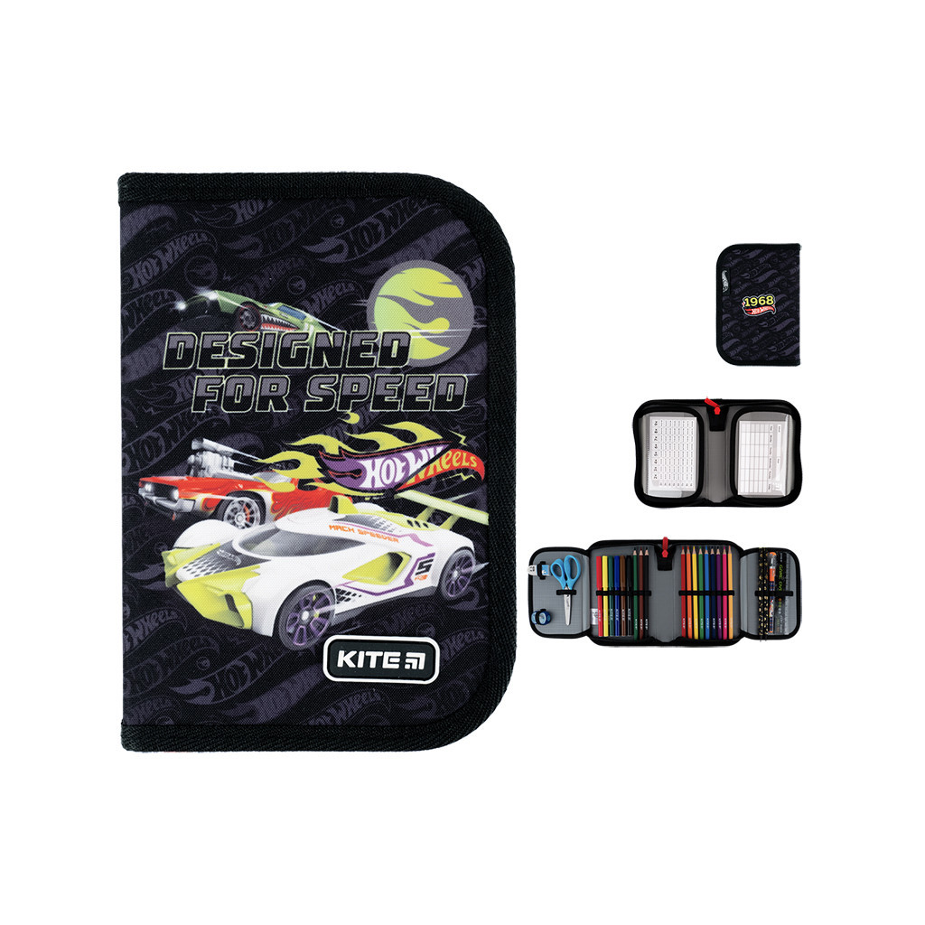 Пенал Kite Hot Wheels з наповненням (HW24-622H) - зображення 1