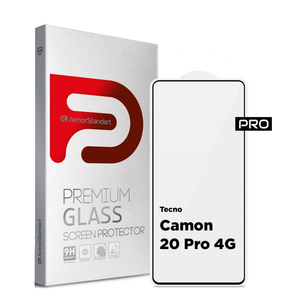 Скло захисне Armorstandart Pro Tecno Camon 20 Pro 4G Black (ARM68940) - изображение 1