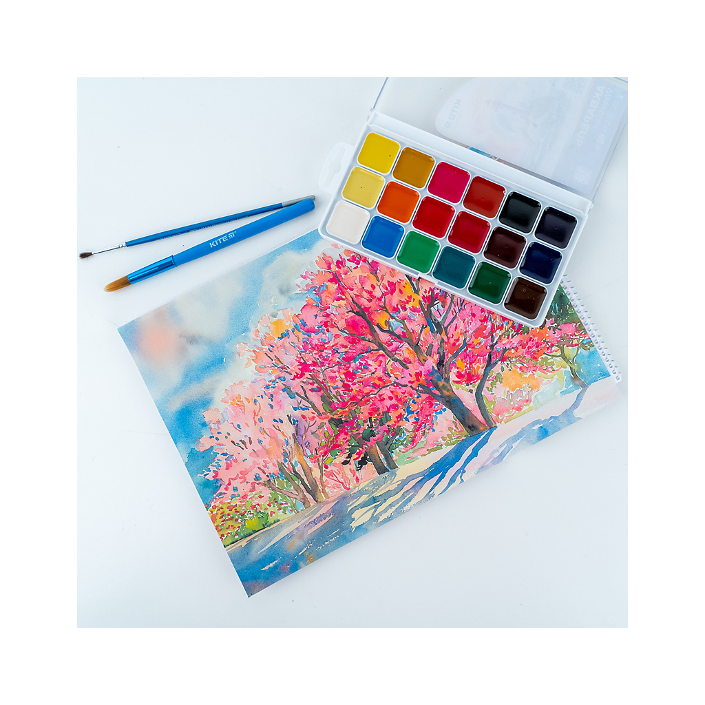 Акварельні фарби Kite Classic , 18 кольорів (K-066) - зображення 3