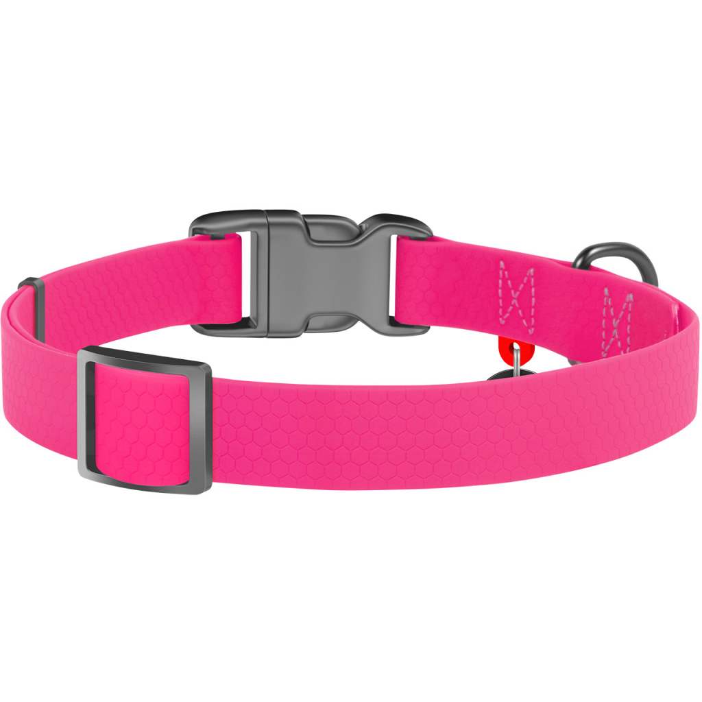 Нашийник для тварин WAUDOG Waterproof з QR паспортом Ш 25 мм Д 38-58 см рожевий (27777) - зображення 2